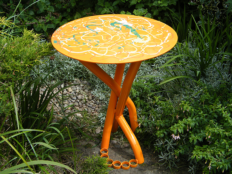 Orange Table - view of painted table top