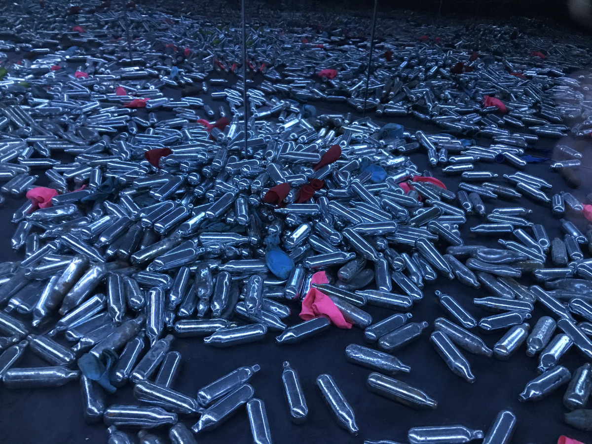 Endless landscape using collected nitrous oxide canisters
