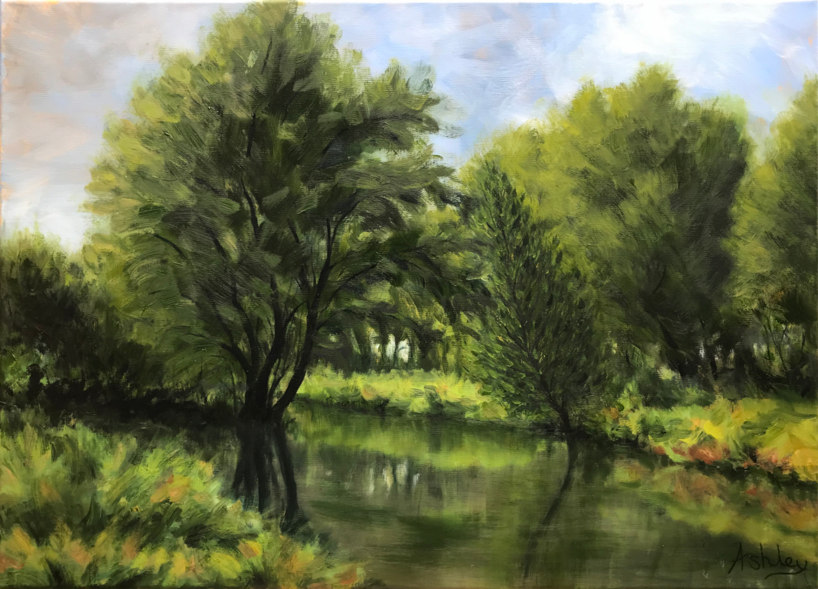 Landscape painting, Byron's Pool nature reserve