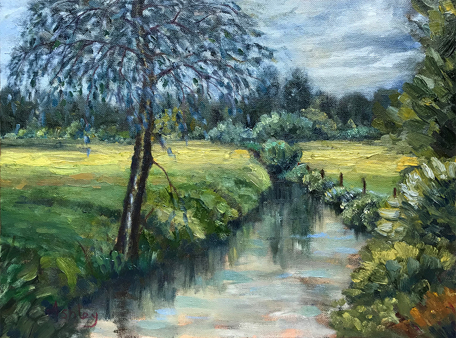 Summers Walk oil painting