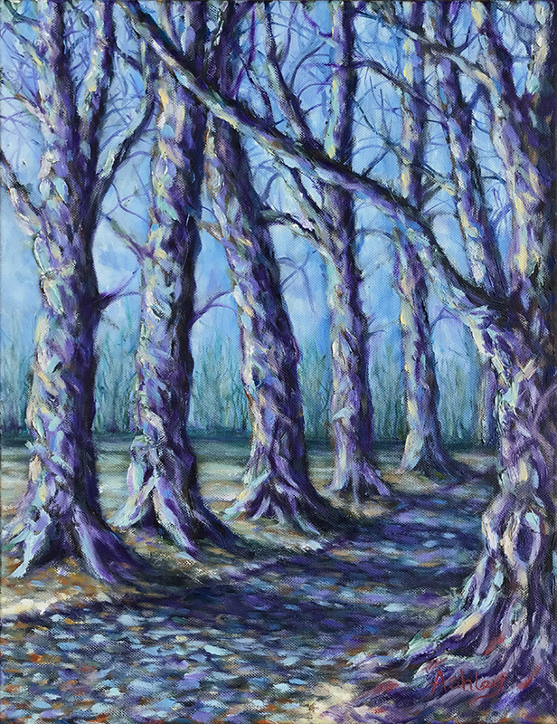 Winter Avenue oil painting