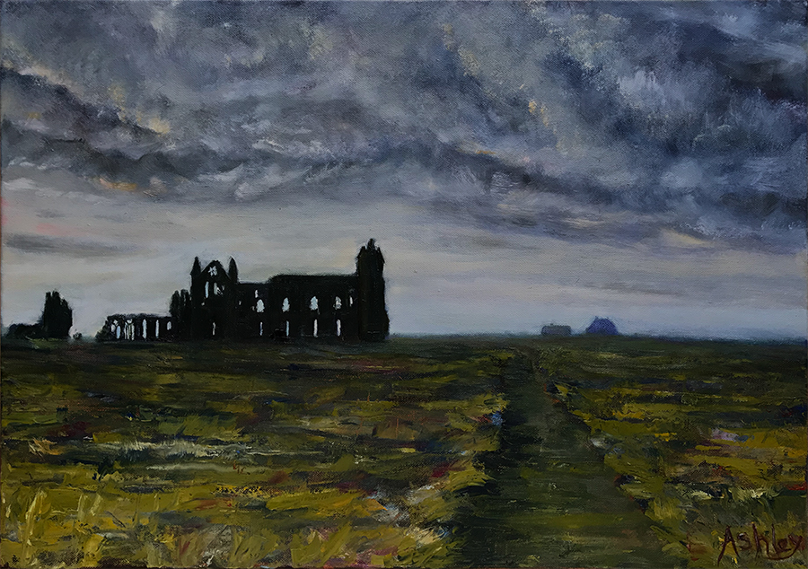 Whitby landscape oil painting
