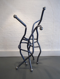 Out of the blue steel sculpture
