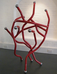 Red Dance recycled metal sculpture